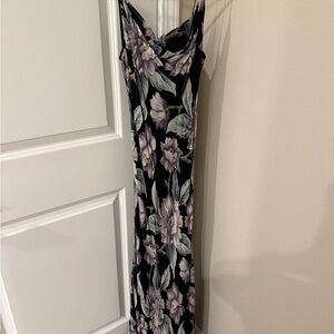 Nostalgia Black and Purple Floral Maxi Dress